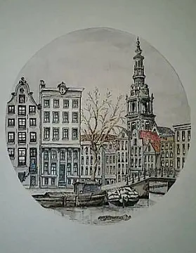 Pentekening Amsterdam Zuiderkerk
